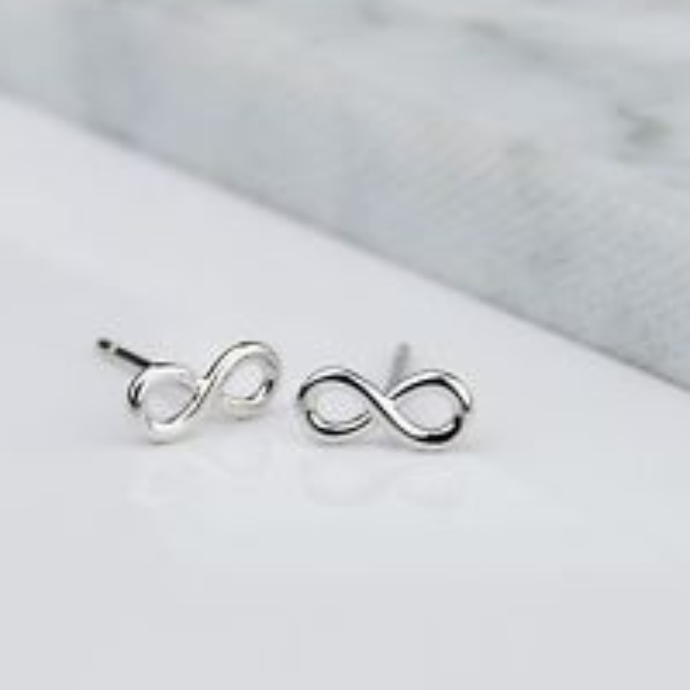 Tiny SIlver Infinity Earrings