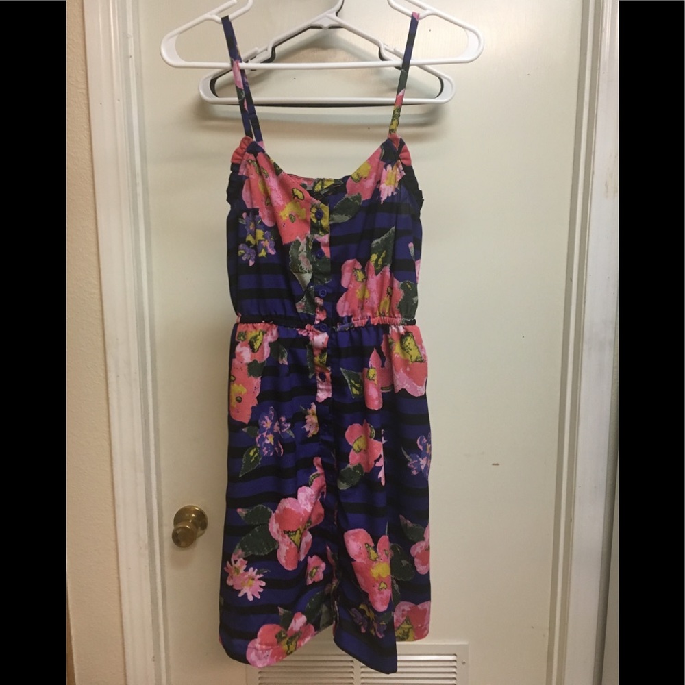 Floral Striped Mini Dress