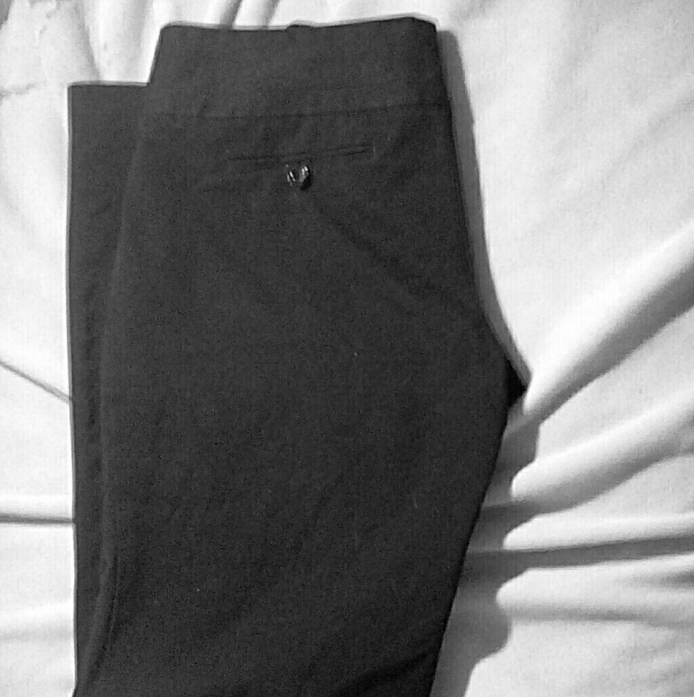 Sleek, black dress pants,