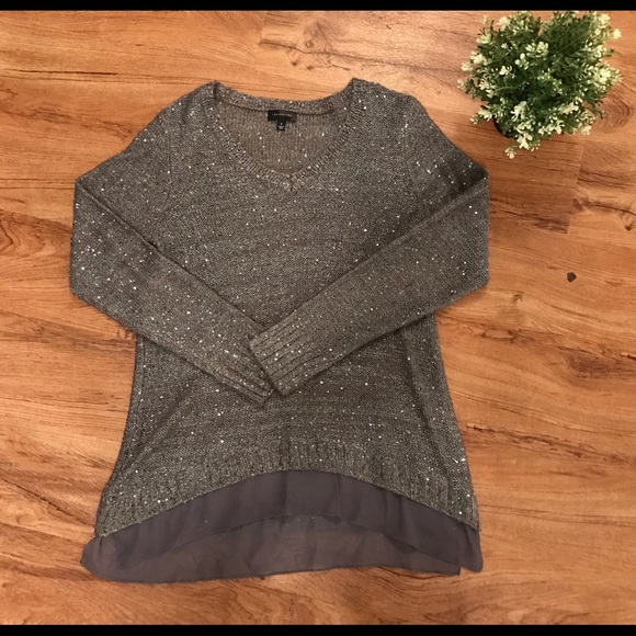 The Limited Sweaters - The Limited Sequin Grey Sweater Sz small NWOT
