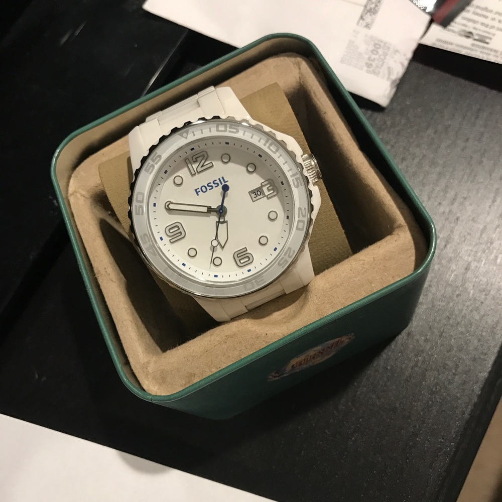 Fossil Men's White Ceramic Watch