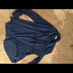 Blue button down blouse