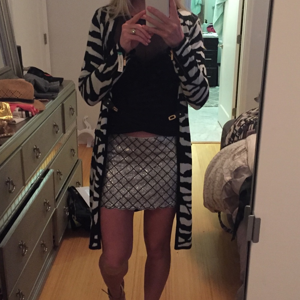 Calvin Klein zebra over coat sweater