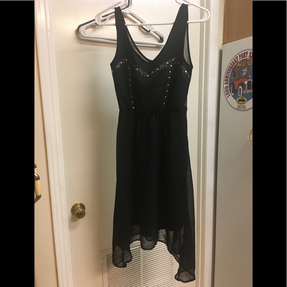 Black Studded Midi Dress