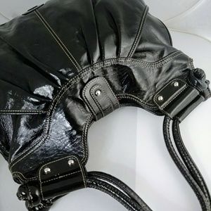 🏷️SALE🏷️black Emillie M. Bag w/ purple lining