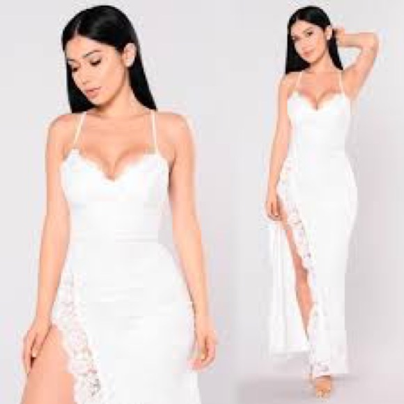 white lace fashion nova dress