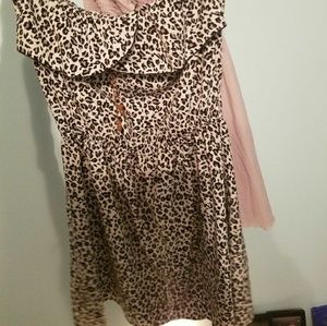 Cheetah print strapless dress