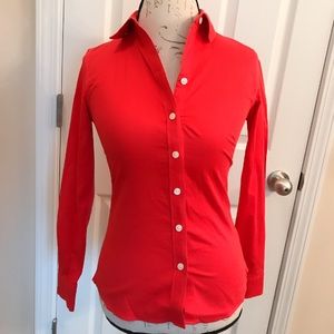 Banana Republic Red Button Down Blouse