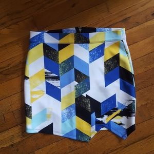 Material Girl Chevron Asymmetrical Hem Skirt