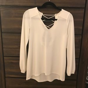 Express White Long Sleeve Blouse
