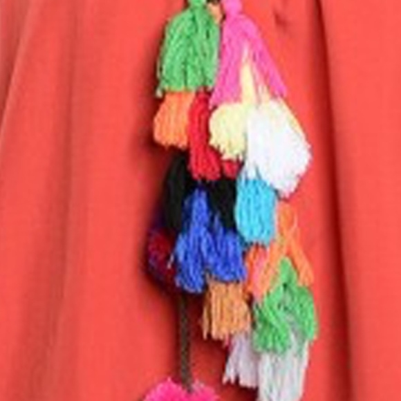 Off Shoulder Ruffled Sleeve Brick Top - Picture 3 of 5