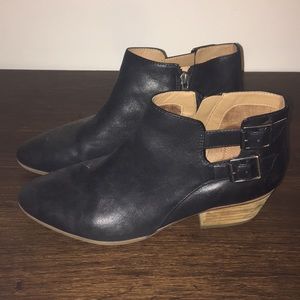 Clarks Black Buckle Booties