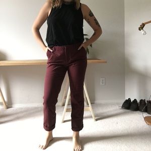 Maroon Zara work trousers