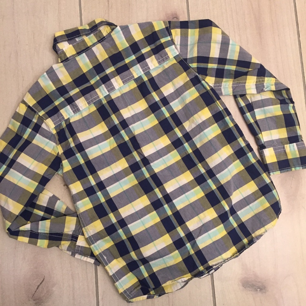 Yellow and blue button down shirt - Picture 4 of 4