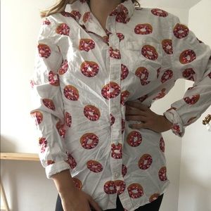 Insanely adorable donut print button up