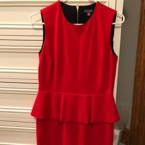 Red peplum dress