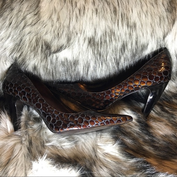 BGBGirls Heels Size 8 Rust Black Gray Leather - Picture 3 of 8