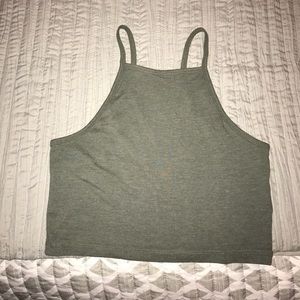 Cropped Khaki Green Tank Top