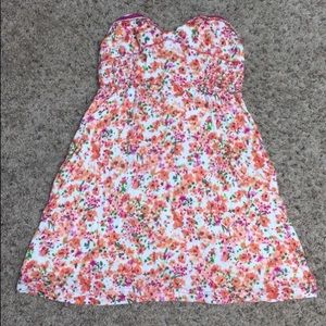 Strapless Floral Dress