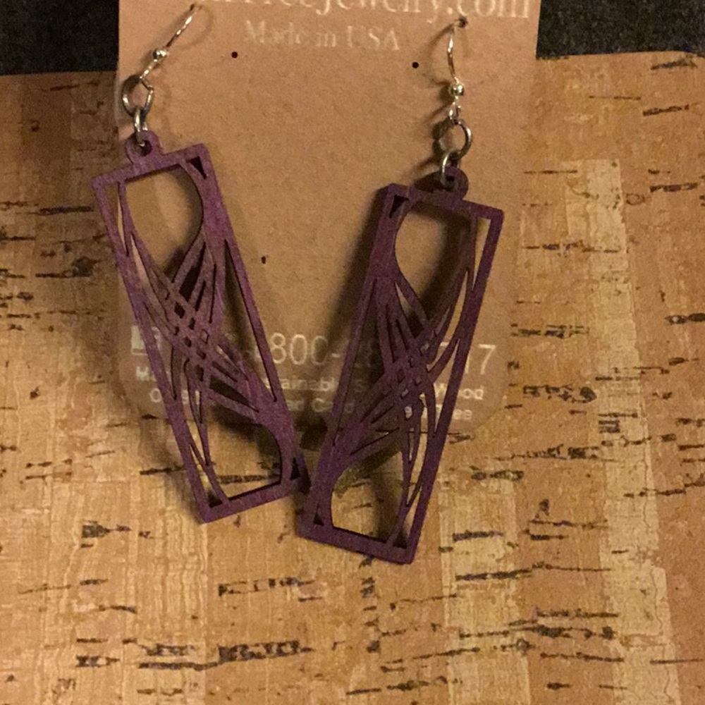 Laser Cut Wood Earrings