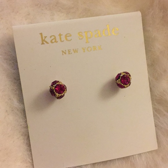 Kate Spade mini red diamond stud earrings - Picture 5 of 6