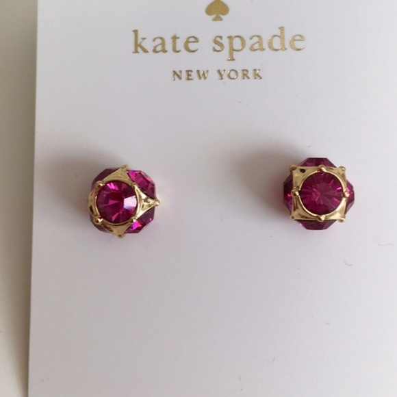 Kate Spade mini red diamond stud earrings - Picture 3 of 6