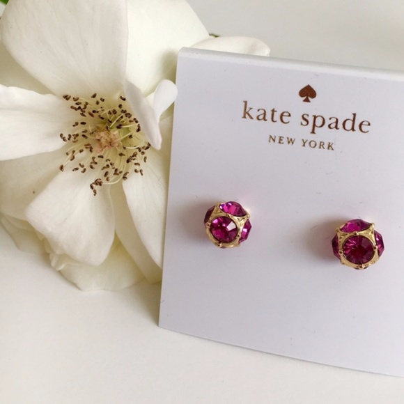 Kate Spade mini red diamond stud earrings - Picture 4 of 6