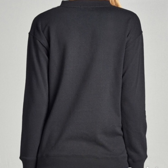 LACE UP FRONT FRENCH TERRY TOP - Picture 3 of 3