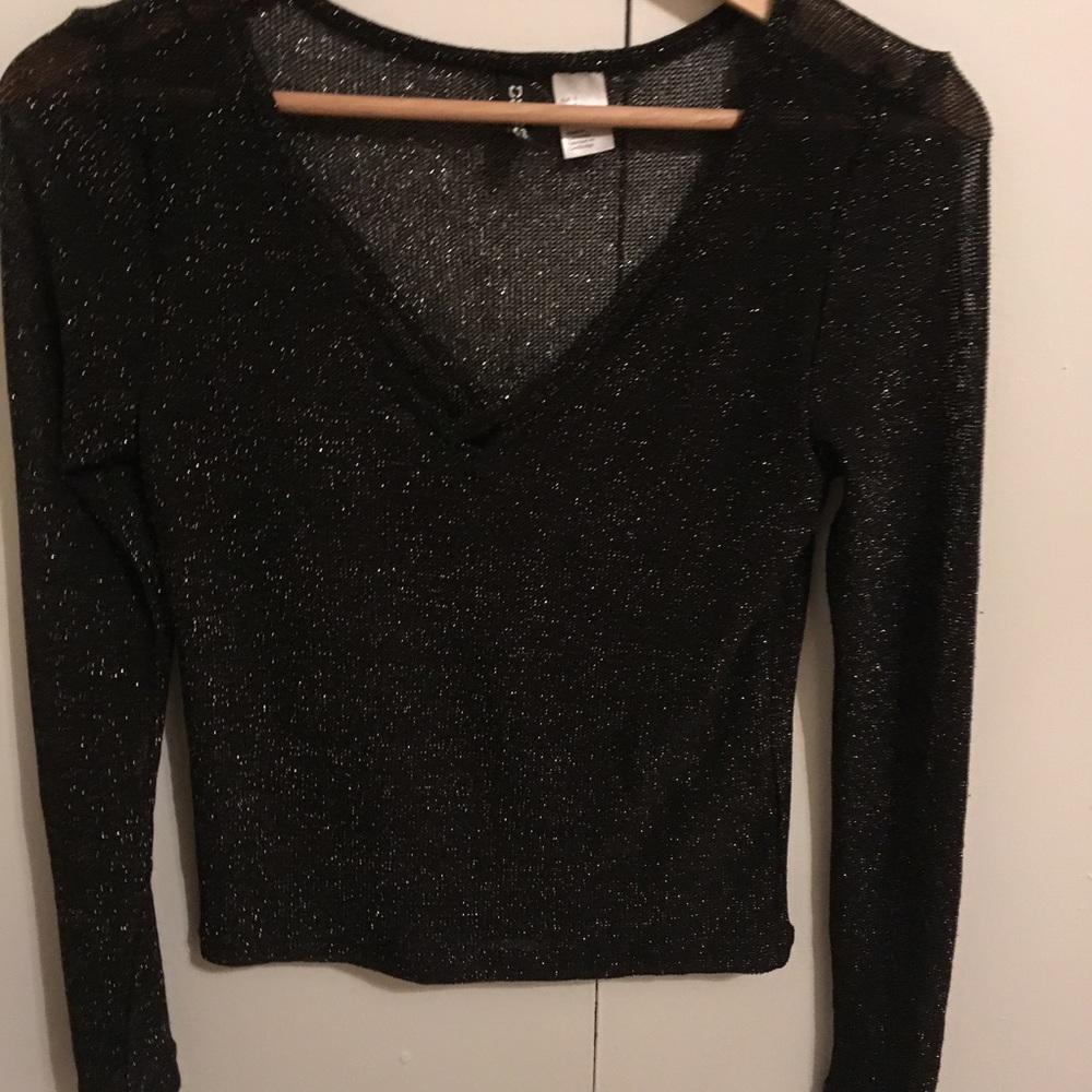 Long sleeve shimmer top