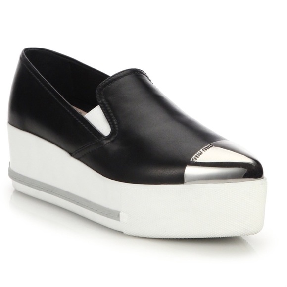 Miu Miu Shoes - Miu Miu  Cap-Toe Platform Sneaker in 39.5/9.5 NIB