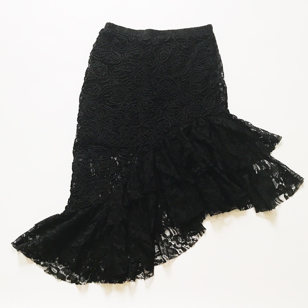 Zara high-low lace skirt