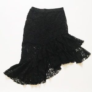 Zara high-low lace skirt