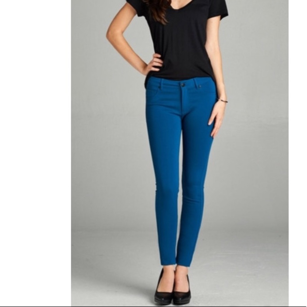 TEAL JEGGINGS WITH POCKETS - Picture 2 of 5