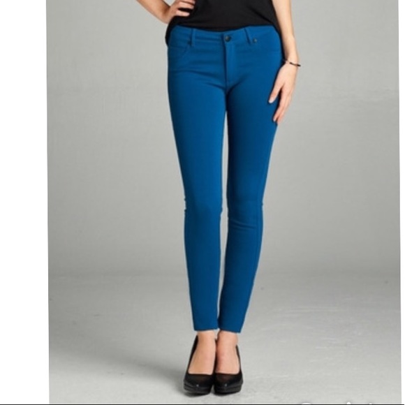 TEAL JEGGINGS WITH POCKETS - Picture 3 of 5