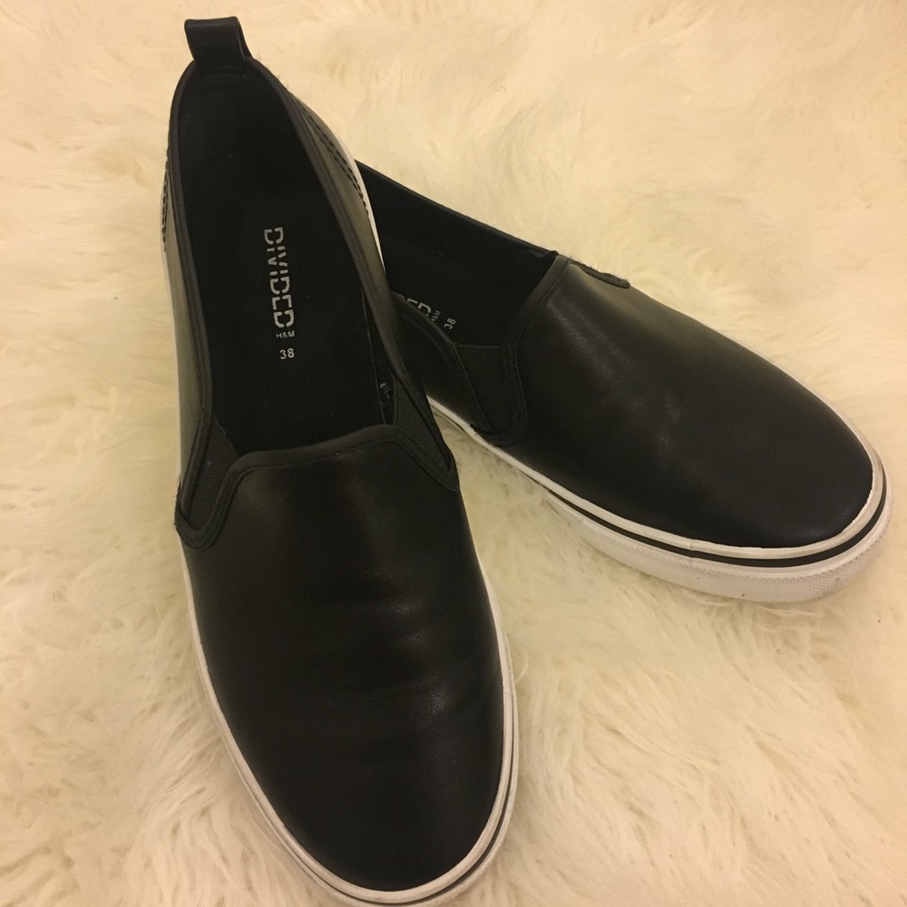 Size 8 black slip on shoes