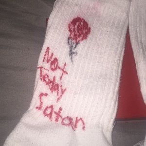 Not today Satan white socks