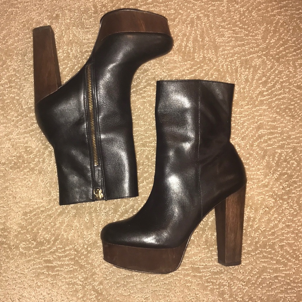 Shoemint Platform Leather Boots 7.5
