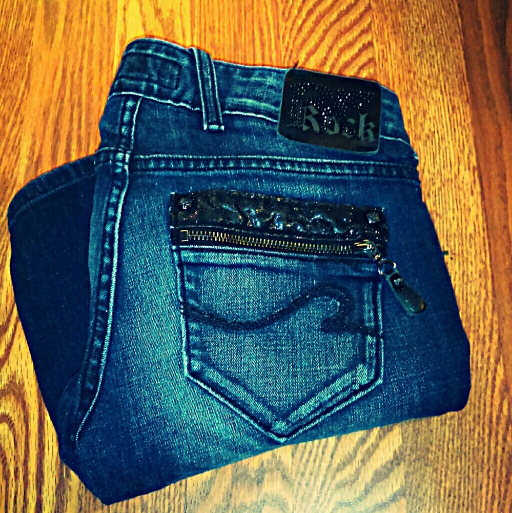 Rerock for Express embellished Dark wash Jeans
