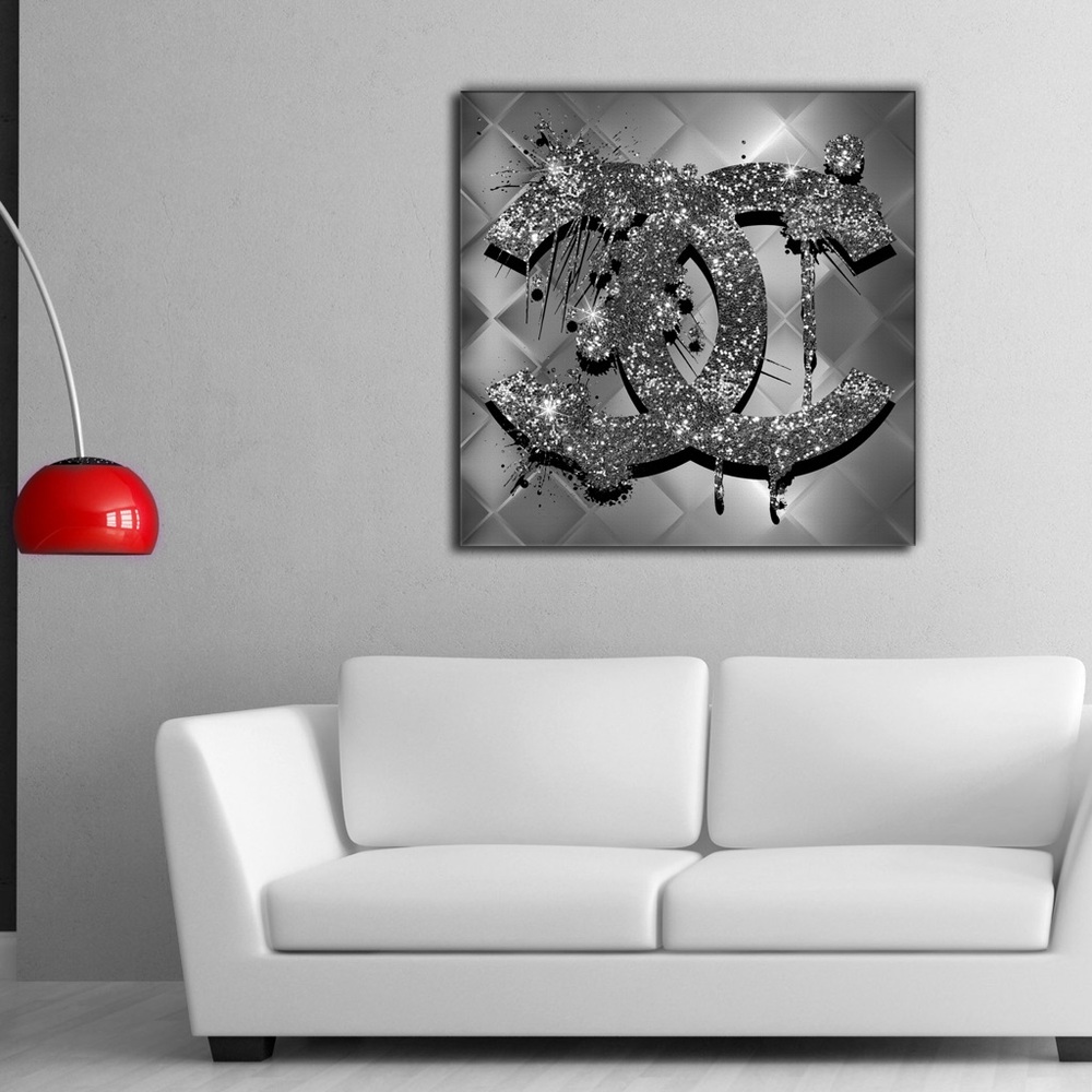 20 x 20 quilted Chanel Logo Canvas Art