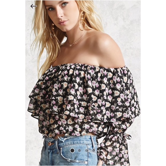 forever 21 floral off the shoulder top