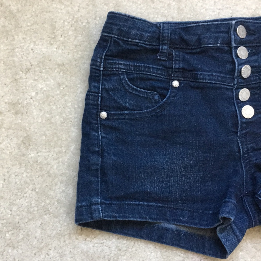 Button Up Jean Shorts