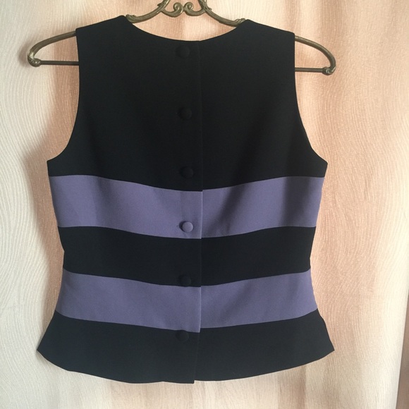 Petite Sophisticate Tops - Petite Sophisticate Purple/Black Blouse Sz 4 A2