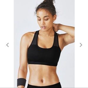 Fabletics Black Mesh Raceback Sports Bra