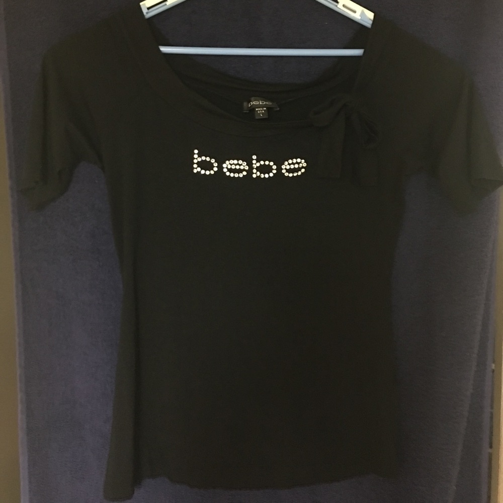 Classic 3/4 sleeve BeBe rhinestone top