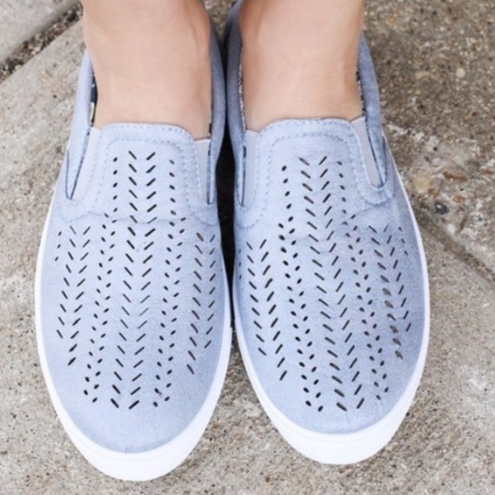 Blue laser cut slip on sneakers RESTOCKED - Picture 3 of 3