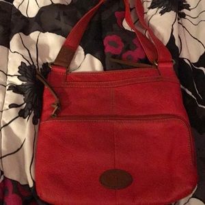 Fossil red leather