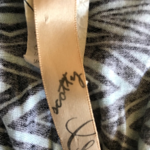 BOHO PRINT LIGHT BLUE AND BLACK RACERBACK TANK TOP - Picture 5 of 5