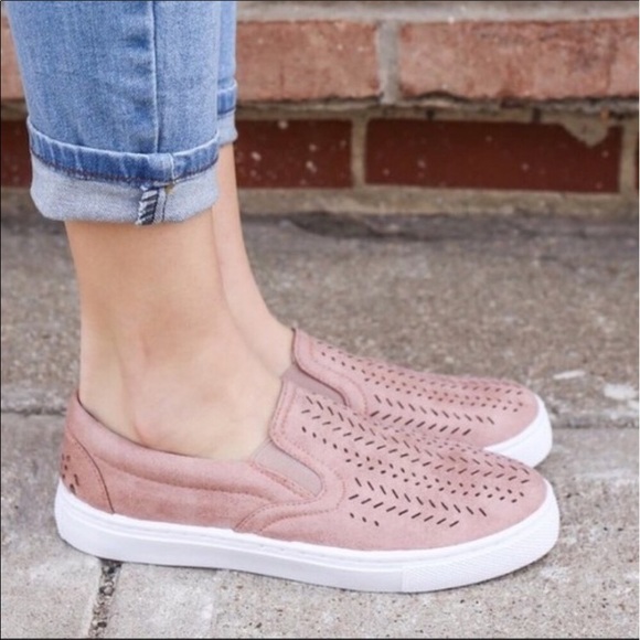 Pink laser cut slip on sneakers/RESTOCKED - Picture 5 of 5