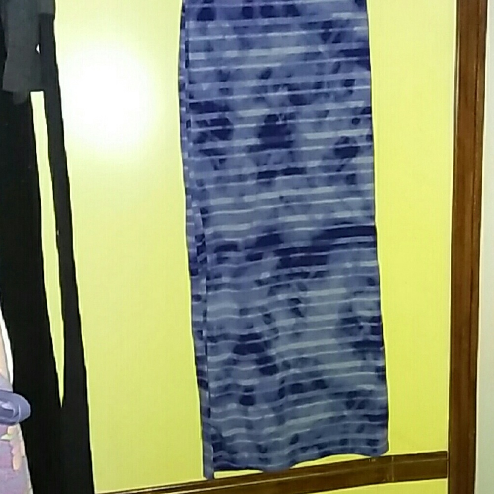 Blue and white maxi skirt