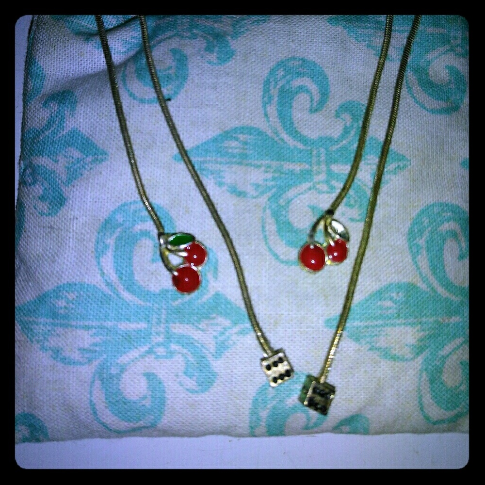 Vintage Cherries and Dice earrings